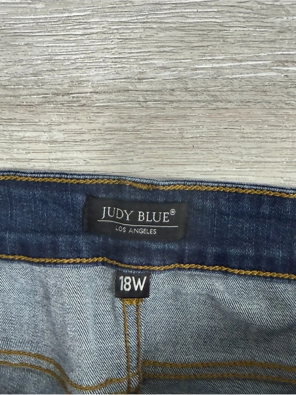 Judy Blue Dark Wash Distressed Slim Fit Jeans - Size 18 - Picture 3 of 3